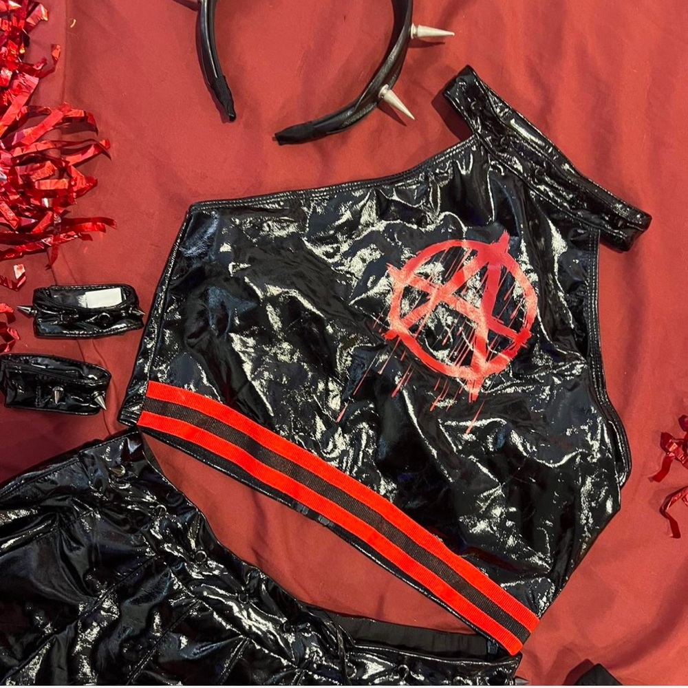 Dolls Kill x Trickz n Treatz Anarchy Lawless Cheerleader Costume Set - Picture 4 of 7